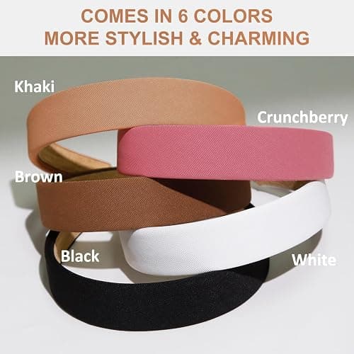Headbands for Women Girls Trendy Non Slip Headband for Long Short Hair, Cute Ribbed Women Headbands Elastic Hair Bands Fashion Hard Head Band Accessories 1 Inch thumbnail 2