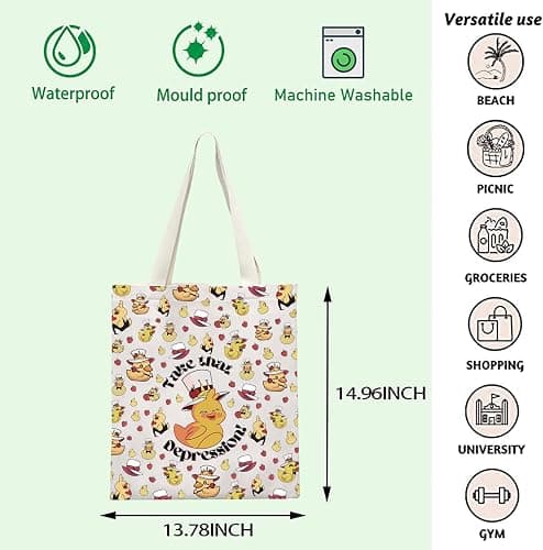 Cartoon Movie Merch Take That Depression Handbag Anime Shopping Bag Demon Ducky Tote Bag (Depression T) thumbnail 2