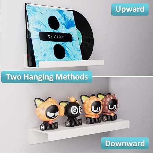 4 Pack Acrylic Shelves for Wall, 15 Inch White Adhesive Floating Shelf | Dual-Mount No Drill/Screw Waterproof Wall Shelf, Rustproof Storage Rack for Bathroom, Kitchen, Living Room, Bedroom thumbnail 6
