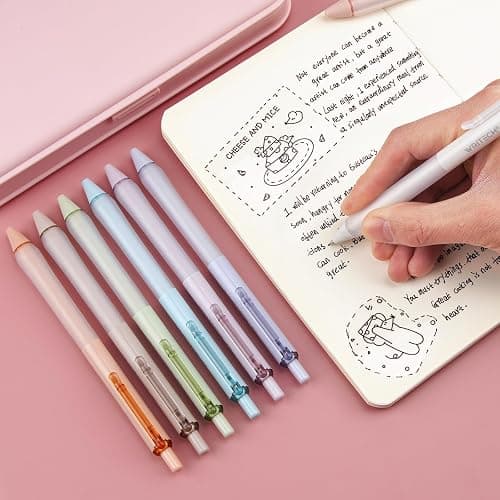 WRITECH Gel Ink Retractable Pens: Soft Grip Black Ink 0.7mm Fine Point 8ct | Comfort Grip Extra Smooth Bullet Tip Pens Set No Bleed for Workers School Teachers Planner Lovers Journaling Note Taking thumbnail 2