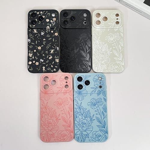 LSL Case for iPhone 17 Pro White Floral Flower Pattern Print Design Soft TPU Full Camera Lens Anti-Drop Anti-Scratch Shockproof Protective Slim Cover for Women Girls thumbnail 6