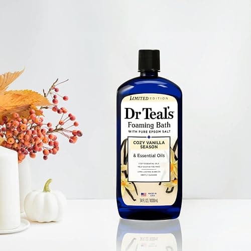 Dr Teal's Cozy Vanilla Season Comfort Pure Epsom Salt Soak and Cozy Vanilla Season Foaming Bath Duo Pack thumbnail 2