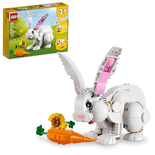 LEGO Creator 3 in 1 White Rabbit Animal Toy Building Set, STEM Toy for Kids 8+, Transforms from Bunny to Seal to Parrot Figures, Creative Play Building Toy for Boys and Girls, 31133 - Image 1