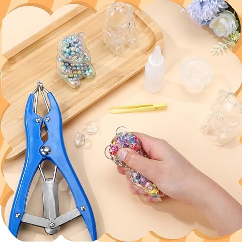 Simgoing 24 Pcs DIY Stress Ball Making Kit, Blank Ball Skin, Bear | Vacuum Device Expander Tool Included, Your Own Fidget Pressure Balls, Sensory Relief for Adults, DIY Craft Activity Set thumbnail 2