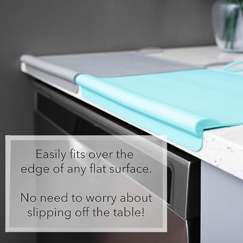 The Table Tyke Table Tyke Placemat XL Silicone Baby Placemat with Teething Edge Bumper - Waterproof Toddler Table Mat for Eating, BPA Free, Dishwasher Safe (Grey) thumbnail 4