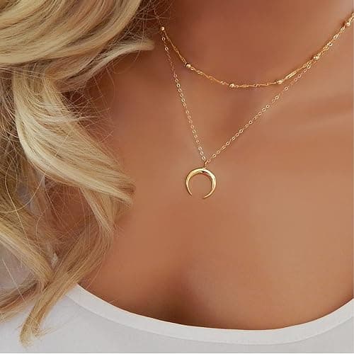 RINHOO FRIENDSHIP 4-6Pcs Multiple Layered Necklaces for Women Choker Necklace with Moon Star Coin Chain Necklace Jewelry for Women thumbnail 4