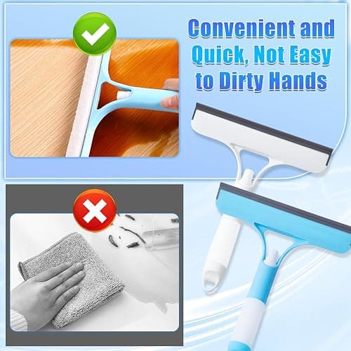 3 in 1 Window Cleaning Scraper, Cleaner Window Squeegee with Sprayer, Squeegee and Scrubber Spray Bottle Window Squeegee for Shower Glass, Mirrors, Car and Home,All-Purpose Window Cleaner Tool(White) thumbnail 6