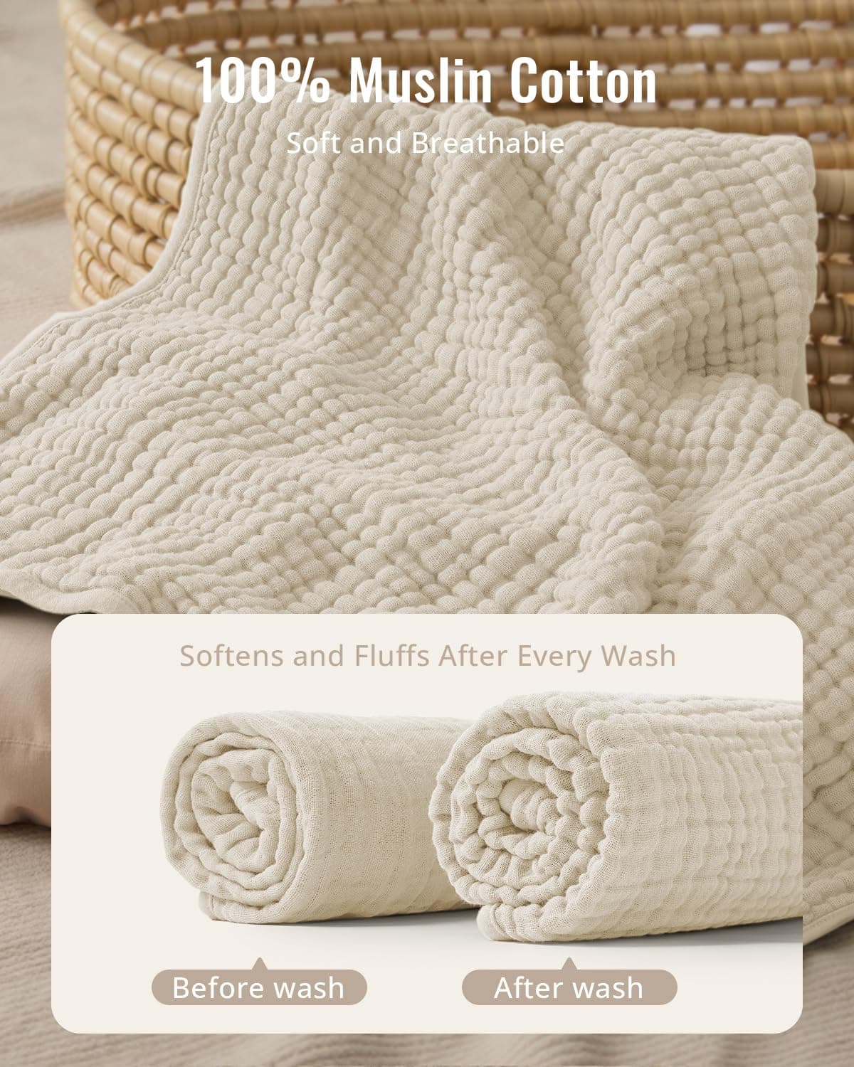 Blissful Diary Muslin Baby Hooded Towel 2 Pack, Soft & Absorbent Bath Towel for Infant, Toddler, Unisex, Baby Gift, Newborn Essentials, Bear & Duck thumbnail 2