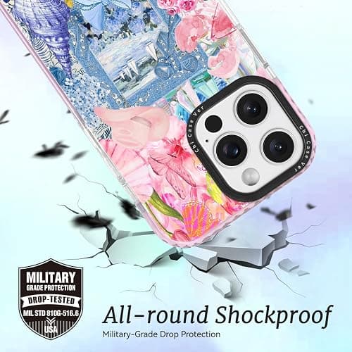 ChiCaseVer for iPhone 14 Case, Coastal Vintage Collage Pattern, Military-Grade Drop Protection, Vintage Coastal Soft Slim TPU Protective Cover with Camera Protection for WomenGirls thumbnail 6