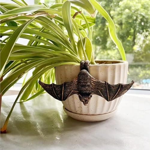 Bnrkmeb Resin Bat Statue, Bat Flower Pot Decoration, Flower Pot Plant Decoration, Fairy Garden Accessories, for Family or Friends, It Can Make Your Flowerpot More Vibrant thumbnail 4