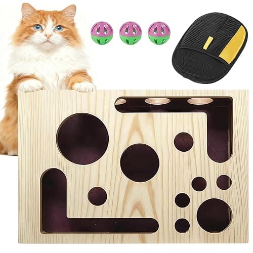 Cat Nail File Enrichment Box, Cat Scratch Puzzle Enrichment Box, Nail File Stress Free Alternative to Clippers and Grinders, Sandpaper Inside for Indoor Cats Scratching (Sandpaper Version) - Image 1