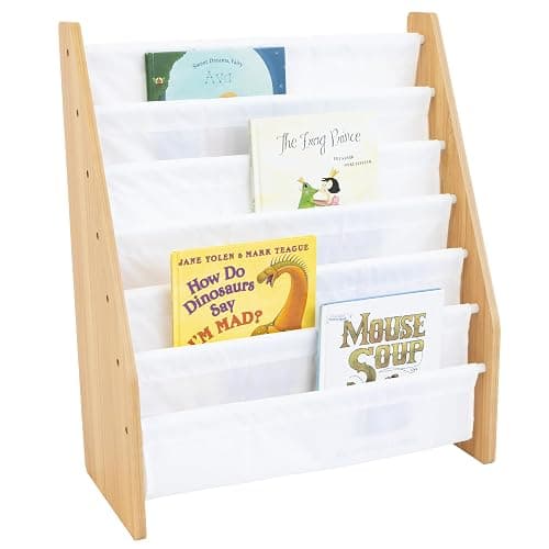 Humble Crew Kids Bookshelf, 6-Tier Front-Facing Book Display Organizer, Montessori Toddler Bookcase for Playroom, Bedroom & Reading Corner, White/Natural Wood | Humble Crew - Image 1