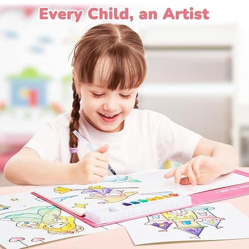 JoyCat Paint with Water Coloring Books for Toddlers, Watercolor Painting Sets for Kids Ages 3-5 4-8, Arts and Crafts Drawing Activities Toy Birthday Gifts for Boys Girls (Magical Pony) thumbnail 2