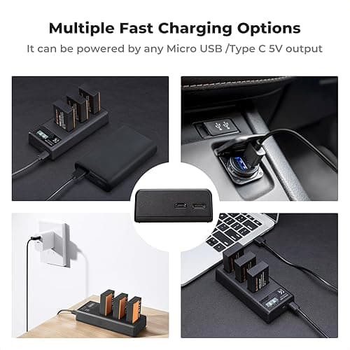K&F CONCEPT 3-Pack LP-E17 Battery and Upgraded 3-Slot LCD Charger Compatible with Canon EOS R100 R50 RP R10 R8, Rebel T8i T7i T6i T6s SL2 SL3 EOS M3 M5 M6 200D 77D 750D 760D 800D 8000D Camera thumbnail 7