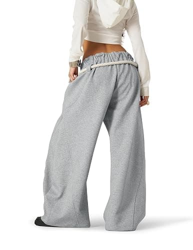 Aelfric Eden Super Baggy Barrel Sweatpants Wide Leg Pants for Women Men Casual Elastic Waist Unisex Lantern Trouser Pants thumbnail 7