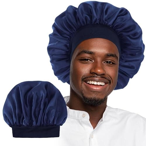 WLLHYF Silk Bonnet for Men, Satin Bonnet Elastic Band Silk Sleep Cap Soft Adjustable Hair Cap Hair Wrap for Women Sleeping thumbnail 9
