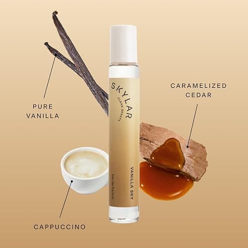 Skylar Vanilla Sky Roll On Travel Perfume for Women - Mini Vanilla Perfume, Cappuccino, Cinnamon & Cedar Notes - Hypoallergenic, Vegan, Clean Fragrance for Sensitive Skin - 10mL / 0.33 Fl oz thumbnail 3