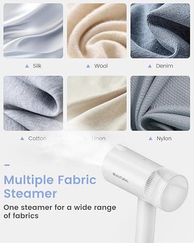 BEAUTURAL Steamer for Clothes, Portable Garment Wrinkle Remover, Fast 30s Heat-up, Foldable and Handheld, 120V Only (Not for 220V Europe), White thumbnail 7