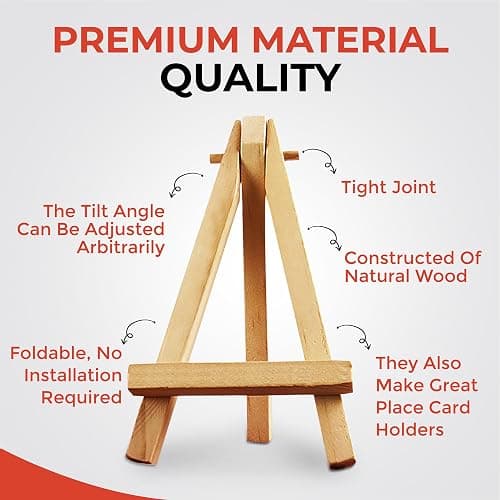 Small Mini Wooden Display Easel - Natural Wood Card Canvas Holder thumbnail 3