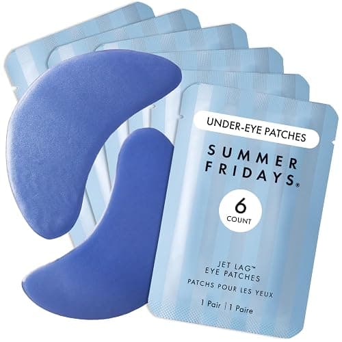 Summer Fridays Jet Lag Hydrating Eye Patches - De-puffing Hydrogel Under Eye Masks with Hyaluronic Acid, Caffeine + Peptides - Soothing + Refreshing At-Home + Travel Skin Care (6 Pairs) - Image 1
