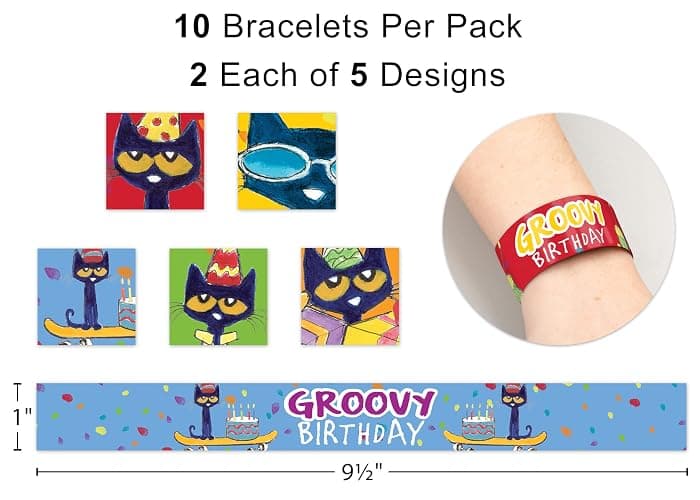 Teacher Pete the Cat Groovy Birthday Slap Bracelets thumbnail 2