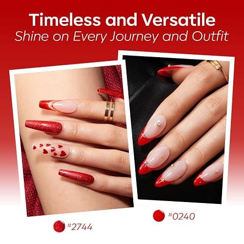 Modelones Gel Nail Polish 6 Colors Red Gel Polish Burgundy Glitter Cat Eye Color Changing Gel with Magnet Soak Off Nail Art DIY Manicure Salon Home Gifts for Women Girls thumbnail 3
