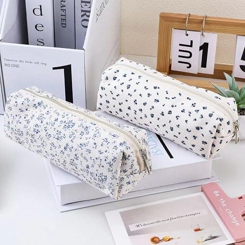 OZAOZ Cute Pencil Case Aesthetic Student Pencil Pouch Coin Pen Pouch Cosmetic Bag Office Stationery Organizer For Kids Teen School (Z-Pink flower) thumbnail 5