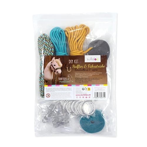 kullaloo DIY Hobby Horse Halter Kit ✦ Make Stick Horse Head Collars, Rope Halters & Reins ✦ Includes Instructions ✦ Teal/Mustard thumbnail 8