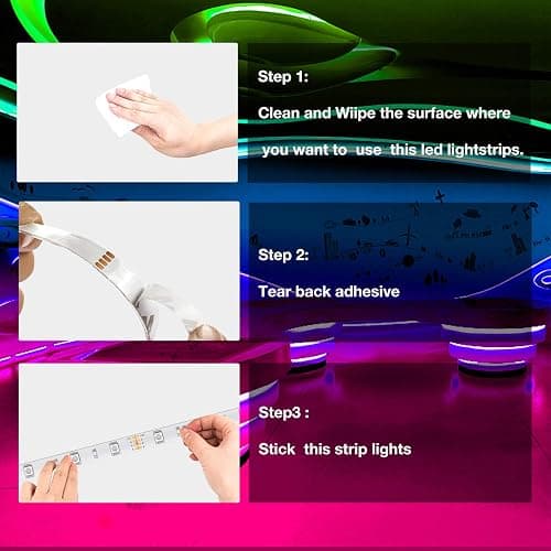 DAYBETTER (2rd Gen) SMD 5050 Remote Control Led Strip Lights 50ft Color Changing with 44Keys Remote Controller and 12V Power Supply for Bedroom thumbnail 6