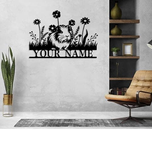 Personalized Guinea Pig Metal Wall Sign,Custom Guinea Pig Metal Wall Art Guinea Pig Memorial, Personalized Guinea Pig Name Sign,Home Decor Kid Nursery Decor Guinea Pig Loss (Guinea Pig C) thumbnail 2