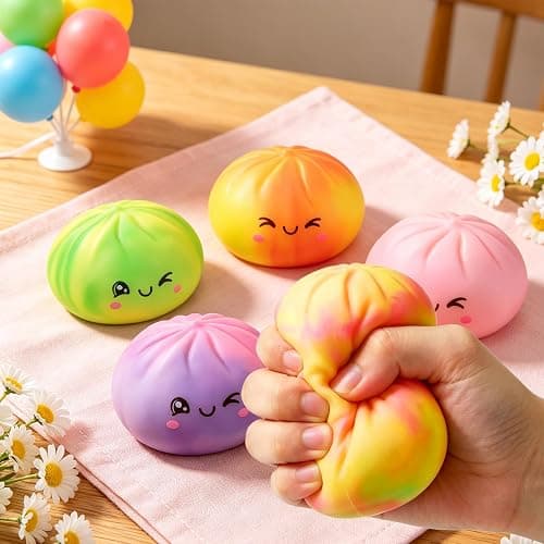 Dumplings Squishy Stress Balls Fidget Sensory Toy Mystery Dumplings Squishy Soft Squeeze Decompression Dough for Adults (Gradation Pink) thumbnail 2