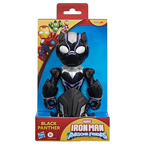 IRON MAN AND HIS AWESOME FRIENDS Marvel Supersized Black Panther Action Figure, 9-Inch (22.8 CM) Super Hero Toys for Kids, Ages 3+ thumbnail 3