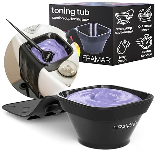 FRAMAR Toning Tub Hair Dye Bowl, Hair Color Bowls For Hairstylist – 2pc | Hair Color Bowl, Hair Color Mixing Bowl, Hair Dye Bowls, Suction to Sink or Shampoo Station For Easy Toning - Image 1