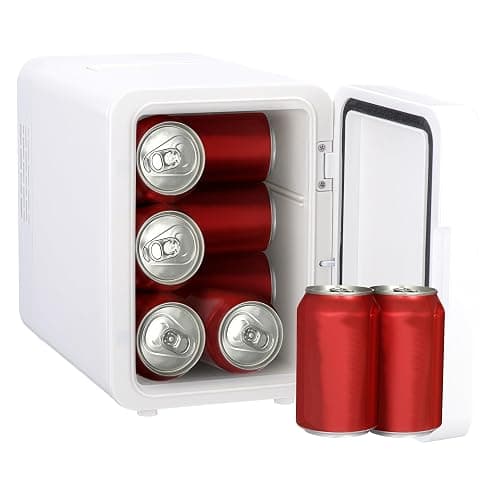 Iceblue 6L Mini Fridge with Mirror, Compact Small Fridge for Bedroom, Car, Office & Dorm, Mini skincare fridge with Dimmable LED Light Mirror for Beauty Essentials & Beverages (White) thumbnail 2