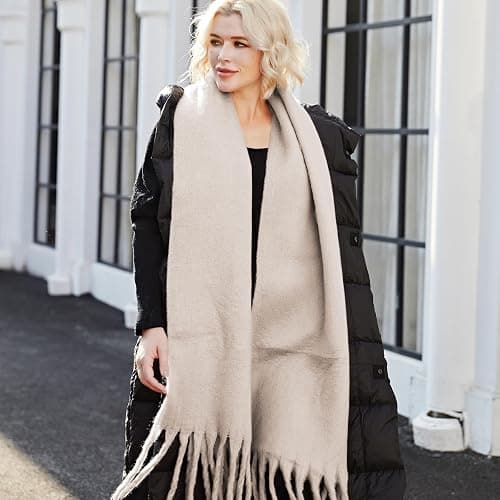 MissShorthair Thick Scarf for Women Big Chunky Colorful Blanket Fluffy Soft Scarves Winter Colorful Shawl Warps thumbnail 8