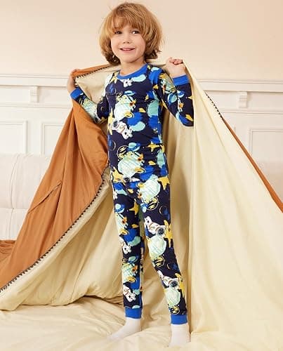 babee Reshinee Bamboo Viscose Toddler Pajamas Boys Girls Baby 12M-8Y Pjs Sets Kids 2pcs Snug fit Long-Sleeve Sleepwear thumbnail 7