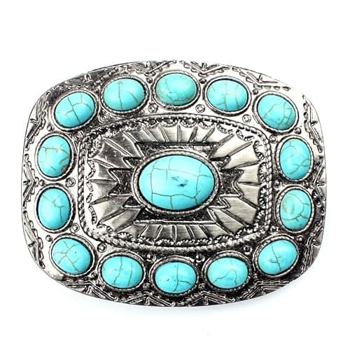 HUABOLA CALYN Turquoise belt buckle western buckles for ladies - Image 1