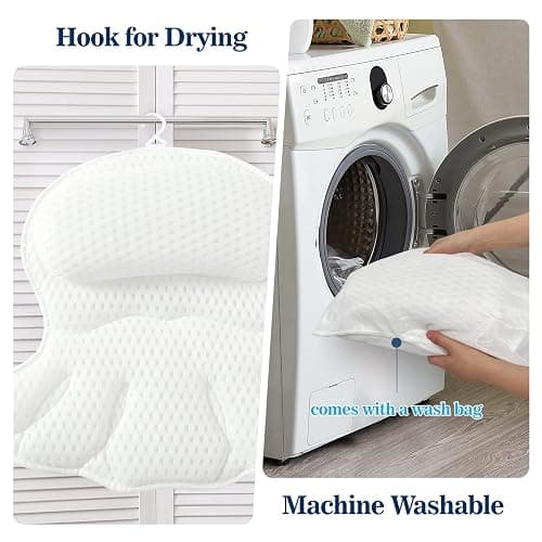 Ozyalo Bath Pillows for Tub, Luxury Bathtub Pillow for Head & Neck Support | Soft 4D Air Mesh Bath Pillow, 6 Non-slip Suction Cups, Quick-drying, Machine Washable, Wash Bag Included, Spa Gift for Women thumbnail 6