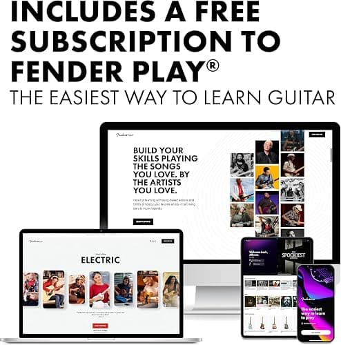 Fender Squier Debut Series Stratocaster Electric Guitar Kit, Beginner Guitar Kit, with 2-Year Warranty, with Padded Gig Bag, Frontman 10G Amp, Strap, and More, Includes Free Lessons, Black thumbnail 6