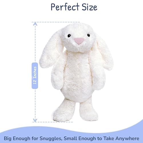 FREND White Bunny Stuffed Animal, Cute Plushies for Women and Kids, Soft Bunny and Rabbit Plush Toy Gift, Adorable Stuffed Animal for Babies and Girls thumbnail 2