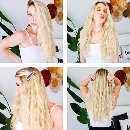 TOP4EVER 3 Barrel Curling Iron, 1 inch Crimper Hair Tool,Crimping Waver for Women Beach Waves with Two Temperature Settings, Pink thumbnail 6