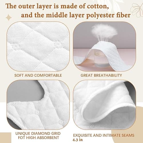 Wesnoy Cotton Tummy Liners and Bra Liners Set for Sweat Rash Skin Folds Plus Size Women Sweating Supplies thumbnail 4