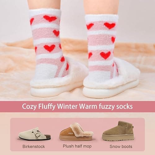 FilmHOO Valentines Day Gifts for Her Wife Fuzzy Socks for Women Cozy Fluffy Warm Socks Birthday Galentines Day Gifts thumbnail 6