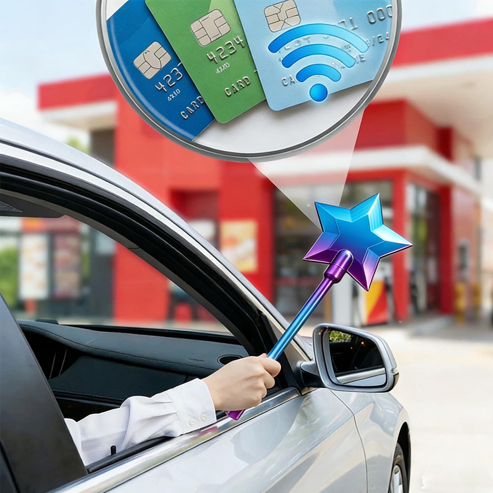 Magic Wand Card Holder, Star Wand Tap to Pay Credit Debit Card Holder, 3D Printed Fairy Wand Contactless Payment Wand for Adults & Teens 14+ thumbnail 4
