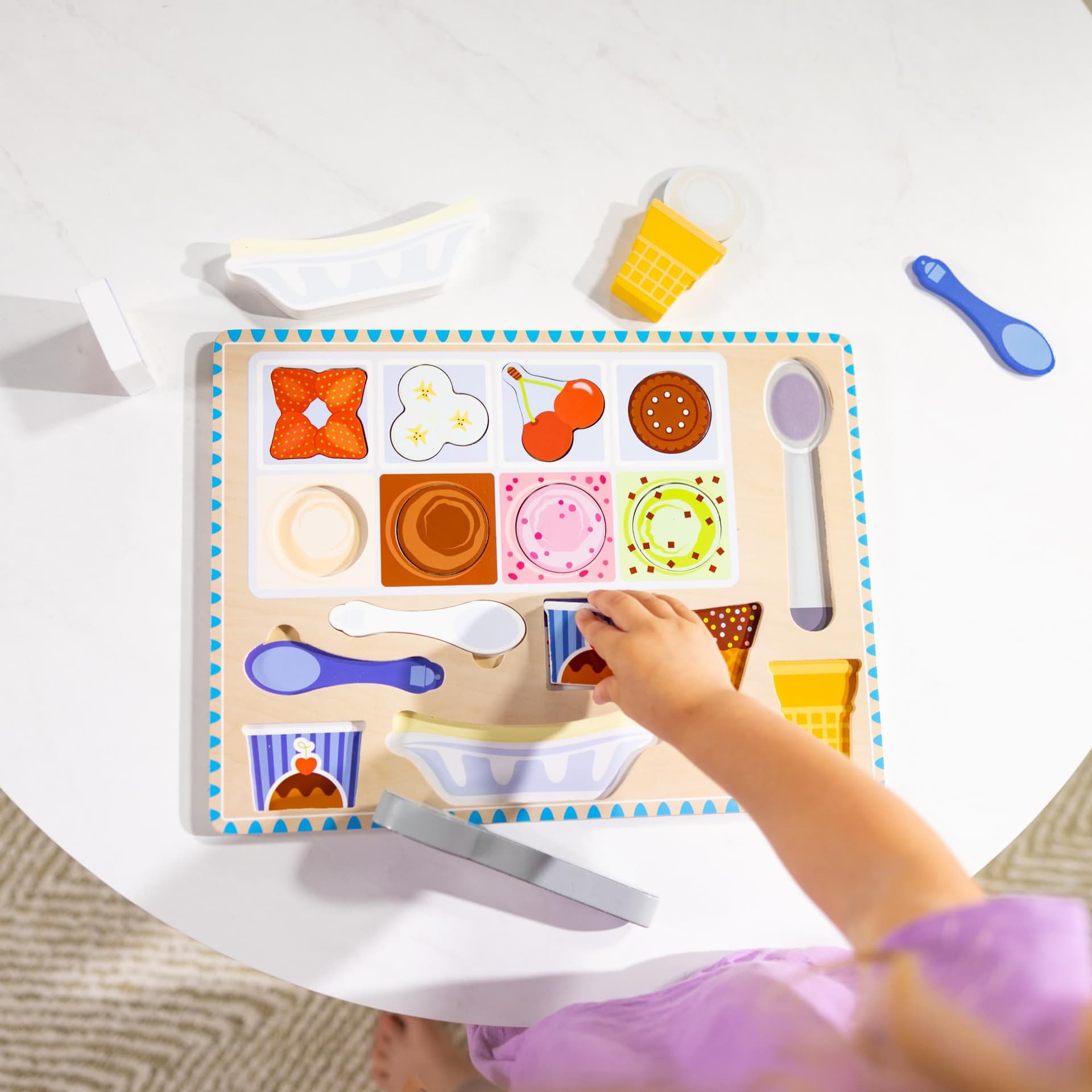 Melissa & Doug - Wooden Ice Cream Magnetic Puzzle Play thumbnail 2