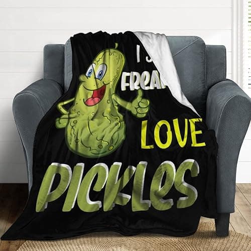 Pickle Blanket for Girls - 50x60 Inches Throw Size - Soft Fuzzy Plush Throws Gift - Colorful Funny Throw Blanket for Bed, Couch, Sofa thumbnail 2