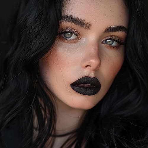 Depuplum Black Lipstick Matte for Women, Long Lasting Lipstick Smudge Proof No Transfer Goth Liquid Lipsticks, Cruelty Free Lip Makeup (DM23 Black Storm) thumbnail 3