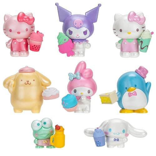 Hello Kitty and Friends Sweet Snacks 8-Pack with Mix and Match Sweet Accessories - 2” Figures - Hello Kitty, My Melody, Kuromi, Cinnamoroll, Pompompurin, Keroppi, and Tuxedosam - Image 1
