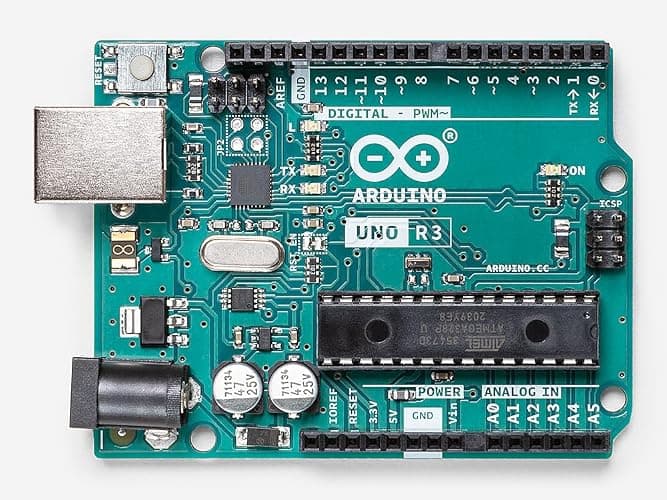 Arduino Uno REV3 [A000066] - ATmega328P Microcontroller, 16MHz, 14 Digital I/O Pins, 6 Analog Inputs, 32KB Flash, USB Connectivity, Compatible with Arduino IDE for DIY Projects and Prototyping - Image 1