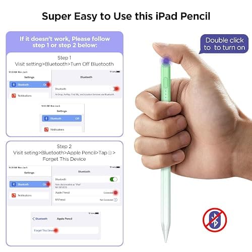 Stylus Pen for iPad 2018-2024, 15Mins Fast Charge for Apple iPad Pencil, Palm Rejection,Tilt Sensitivity,Pencil for iPad 10/9/8/7/6, iPad Pro 12.9"/11"/13" M4, iPad Air 5/4/3/11"-13" M2, iPad Mini 6/5 thumbnail 6